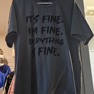 Gray T-Shirt with Black Text
